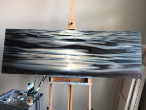 Extra large contemporary ocean waves painting - Liquid Silk