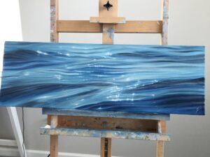 Glittering Tides - original ocean painting oil on canvas