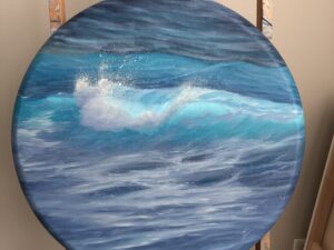 Original Ocean Wave Painting, oil on canvas