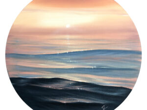 Original sunset over the ocean painting