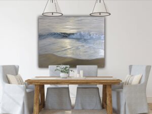 Into The Light - Original Realistic Ocean Waves Painting oil on linen canvas 48x36"