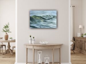 Molten Metal - Original Realistic Ocean Wave Painting oil on canvas 36x24"