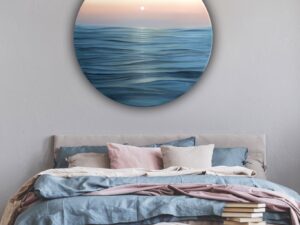 Kissed-by-the-Moon - Original moon over the ocean painting