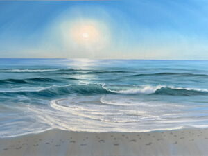 Walking along the shore - large commissioned painting