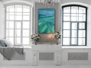 Large original realistic clear water painting - The Flow Of Light