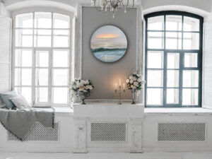 Original coastal sunrise painting - In The Beginning