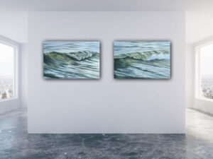 Force of Nature - Ocean Waves Diptych Painting