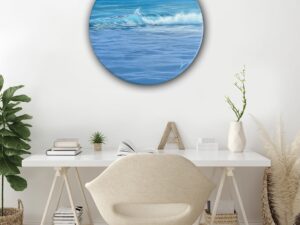 Crystal Blue - Ocean Wave Painting 24" (2025)