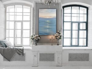 Eventide - Original Sunset Painting by Eva Volf, oil on canvas 24x36" (2023)