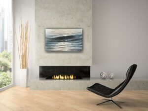 When The Sun Is Low 48x30"- Contemporary Waterscape Painting (2024)