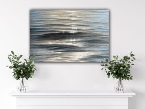 Golden Hour Serenity 36x24"- Contemporary Waterscape Painting (2023)