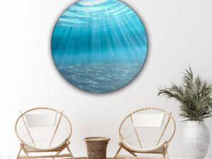 The Sound of Water - Underwater Painting - Original Florida inspired Ocean Painting oil on round 46" canvas (2024)