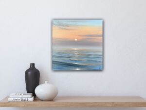 The Miracle of Sunrise - Original Seascape Painting, oil on canvas 12x12" (2024)