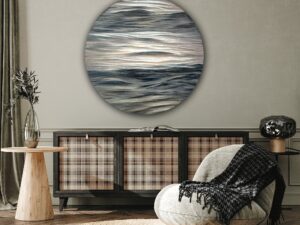 Madre Perla - Ocean Sunset Painting, oil on 46" canvas (2024)