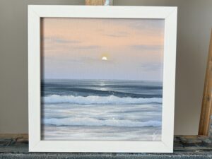 Sunset Miracle - Original Seascape Painting, oil on canvas 8x8" (2024)
