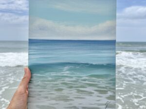 Serene Days - Original Seascape Painting, oil on canvas 9x12", framed 11x14 (2024)