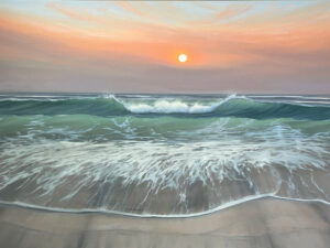 Waves at Sunrise 60x36" - Commissioned Seascape Painting (balance), reserved for Hilary