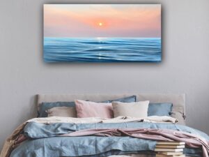 Guiding Light - Original Coastal Sunset Painting 48x24" (2024)