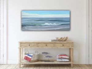 Rising Tide - Original Ocean Waves Painting 40x16" (2024)