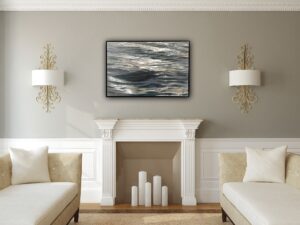 Somewhere Only We Know - Reserved for Casey, Original Waterscape Painting 36x24", framed (2024)