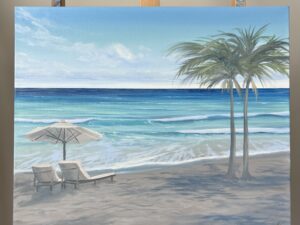 Bright Afternoon on The Beach 24x20" - Commissioned Seascape Painting (balance), reserved for Will