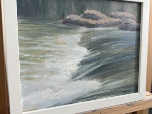 Current - Small Original Plein Air Painting, oil on canvas 8x10", framed 9x11" (2025)