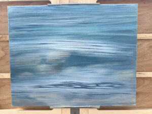 Lake Tahoe Colors - Small Original Painting, oil on canvas 8x10", framed 9x11" (2025)