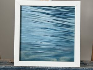 Tahoe Glow - Small Original Plein Air Painting, oil on canvas 8x8", framed 9x9" (2025)